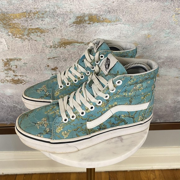 Vans Other - Vans Sk8-Hi Van Gogh Shoes Mens Size 6 Blue Floral High Top Canvas Sneakers